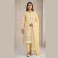Cotton 3PC Suit with Embroidered Chiffon Dupatta