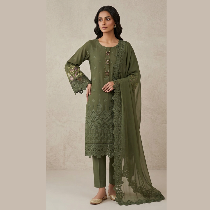 Classic Embroidered 3PC Stitched Suit